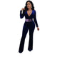 V neck Lady Jumpsuit Without Belt #V Neck #Long Sleeve SA-BLL55386-1 Women's Clothes and Jumpsuits & Rompers by Sexy Affordable Clothing
