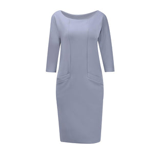 Solid Color Loose Dress with Pockets #Mini Dress #Grey SA-BLL2054-2 Fashion Dresses and Mini Dresses by Sexy Affordable Clothing