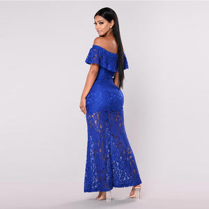 Off the Shoulder Lace Maxi Dress #Maxi Dress #Blue #Lace Maxi Dress SA-BLL51425-2 Fashion Dresses and Evening Dress by Sexy Affordable Clothing