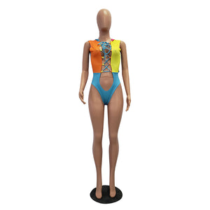 Patchwork Hollow-out Multicolor One-piece Swimwear #Hooded #Patchwork #Hollow-Out SA-BLL3263 Sexy Swimwear and One-Piece Swimwear by Sexy Affordable Clothing