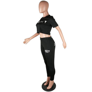 Casual Letter Print 2 Piece Set #Two Piece #Printed #Letter SA-BLL2721 Sexy Clubwear and Pant Sets by Sexy Affordable Clothing