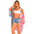 American Flag Print Kimono Cover Up Beachwear #Cover Up Vest