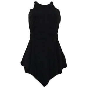 Round Neck Patchwork One-piece Short Romper #Black #Round Neck #Irregular SA-BLL55518-1 Women's Clothes and Jumpsuits & Rompers by Sexy Affordable Clothing