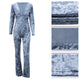 V Sexy Fashion Conjoined Pants #V Neck #Long Sleeve SA-BLL55386-2 Women's Clothes and Jumpsuits & Rompers by Sexy Affordable Clothing