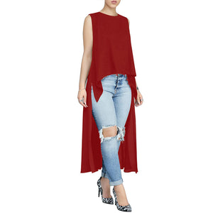 Round Neck High Maintenance Top #Red #Sleeveless #Round Neck SA-BLL706-2 Women's Clothes and Blouses & Tops by Sexy Affordable Clothing