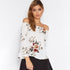 White Floral Off Shoulder Top #White #Top