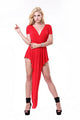 V-neck Red Maxi Dress  SA-BLL51158-2 Fashion Dresses and Maxi Dresses by Sexy Affordable Clothing