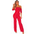 Red Off Shoulder Belted Palazzo Jumpsuit #Jumpsuit #Red SA-BLL55371-1 Women's Clothes and Jumpsuits & Rompers by Sexy Affordable Clothing