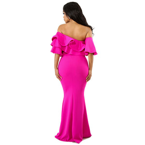 Ruffles One Shoulder Maxi Evening Dress #Ruffles #One Shoulder SA-BLL51471-3 Fashion Dresses and Evening Dress by Sexy Affordable Clothing