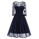 Retro Chiffon And Lace Dress #Midi Dress #Blue #Retro Dress SA-BLL36098-1 Fashion Dresses and Skater & Vintage Dresses by Sexy Affordable Clothing