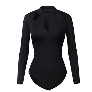 Black Long Sleeve Round Neck Bodysuit #Black #Bodysuit SA-BLL8021 Women's Clothes and Bodysuits by Sexy Affordable Clothing