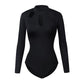 Black Long Sleeve Round Neck Bodysuit #Black #Bodysuit SA-BLL8021 Women's Clothes and Bodysuits by Sexy Affordable Clothing