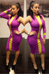 yellow/purple one sleeve Bodycon Dresses
