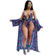 Print Halter One Piece & Cover-Up Cloak #Two Piece #Printed SA-BLL3220 Sexy Lingerie and Bra and Bikini Sets by Sexy Affordable Clothing