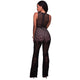 Becky Black Crochet Overlay Jumpsuit #Jumpsuit #Black SA-BLL55350-2 Women's Clothes and Jumpsuits & Rompers by Sexy Affordable Clothing