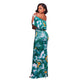 Francoise Green Multi-Color Floral Print Off-The-Shoulder Maxi Dress #Maxi Dress #Green SA-BLL5023-1 Fashion Dresses and Maxi Dresses by Sexy Affordable Clothing