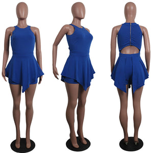 Round Neck Patchwork One-piece Short Romper #Round Neck #Irregular SA-BLL55518-3 Women's Clothes and Jumpsuits & Rompers by Sexy Affordable Clothing