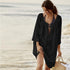 Cotton Loose Bikini Beach Blouse #Beach Dress #Black #Blouse