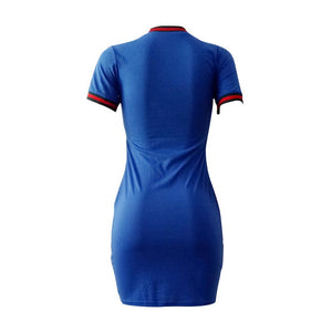 Letter Shirtdress For Women #Blue SA-BLL27758-3 Fashion Dresses and Mini Dresses by Sexy Affordable Clothing