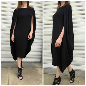 Autumn Bat Sleeve Midi Dress #Midi Dress #Black SA-BLL362058-4 Fashion Dresses and Midi Dress by Sexy Affordable Clothing