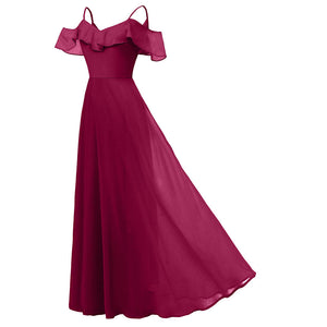 Long Flowy Bridesmaid Chiffon Dress #Lace #Chiffon #Bridesmaid SA-BLL51499-2 Fashion Dresses and Maxi Dresses by Sexy Affordable Clothing
