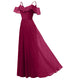 Long Flowy Bridesmaid Chiffon Dress #Lace #Chiffon #Bridesmaid SA-BLL51499-2 Fashion Dresses and Maxi Dresses by Sexy Affordable Clothing