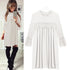 Frill Neck Evening Party Casual Dress #Mini Dress #White #