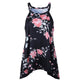 Ladies Floral Pattern Sleeveless Tee Shirt Vest Summer Beach #Printed SA-BLL402-1 Women's Clothes and Women's T-Shirts by Sexy Affordable Clothing