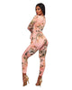 Bussy Peach Floral Print Deep V Neck Jumpsuit #Jumpsuit #Peach SA-BLL55378 Women's Clothes and Jumpsuits & Rompers by Sexy Affordable Clothing