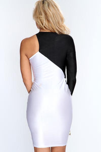 Black White Two Tone Long Sleeve Sexy Bodycon Dress  SA-BLL2142-1 Fashion Dresses and Bodycon Dresses by Sexy Affordable Clothing