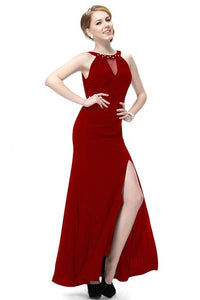 Unique Red Rhinestones Slitted Women Long Party Dress  SA-BLL51157-3 Fashion Dresses and Evening Dress by Sexy Affordable Clothing