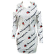 Women's Print Cold Shoulder Long Hoodies Club Dress #White #Hooded SA-BLL27770-1 Fashion Dresses and Mini Dresses by Sexy Affordable Clothing