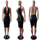 Sexy Backless Lace Spliced Black PU Leather Dress #Black SA-BLL36081 Fashion Dresses and Midi Dress by Sexy Affordable Clothing