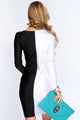 Black White Long Sleeve Sexy Bodycon Dress  SA-BLL2143 Fashion Dresses and Bodycon Dresses by Sexy Affordable Clothing