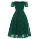 Lace Slash Neck A-line Cocktail Dress With Bow #Lace #Green #Vintage #A-Line #Slash Neck SA-BLL36156-4 Fashion Dresses and Midi Dress by Sexy Affordable Clothing