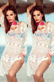 Embroidered Lace Beach Mini Dress  SA-BLL38260 Sexy Swimwear and Cover-Ups & Beach Dresses by Sexy Affordable Clothing