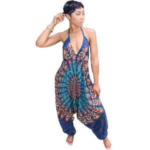 Bohemian Printed Backless Straps Jumpsuit #Printed #Straps #Bohemian SA-BLL55482 Women's Clothes and Jumpsuits & Rompers by Sexy Affordable Clothing