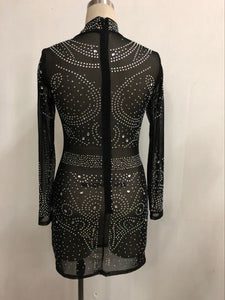High Collar Women Fashion Sexy Sequins Dresses #Black #Sequins SA-BLL2722-2 Fashion Dresses and Mini Dresses by Sexy Affordable Clothing