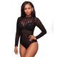 Kaden Black Striped Mesh Bodysuit #Bodysuit SA-BLL8008-1 Women's Clothes and Bodysuits by Sexy Affordable Clothing