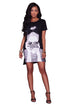 Cece Black Graphic T-Shirt Dress