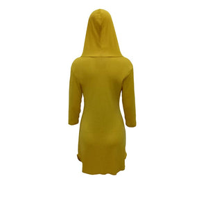 Pure Color Hooded Dress #Hooded SA-BLL282447-2 Fashion Dresses and Mini Dresses by Sexy Affordable Clothing