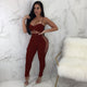 Curiosity Side Bra Top And Lace Up Pant Set #Straps #Lace Up SA-BLL282787-3 Sexy Clubwear and Pant Sets by Sexy Affordable Clothing