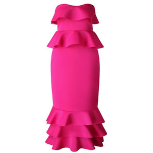 Strapless Ruffle Solid Sheath Mermaid Dress #Strapless #Ruffle #Mermaid SA-BLL51476-3 Fashion Dresses and Maxi Dresses by Sexy Affordable Clothing