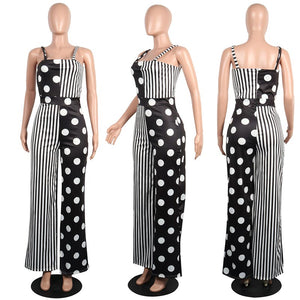 Casual Dots Printed Striped Jumpsuit #Printed #Straps #Dot SA-BLL55601-1 Women's Clothes and Jumpsuits & Rompers by Sexy Affordable Clothing