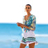 Serpentine Print Hi-lo Hem Beach Cover-ups Sundresses #White #Beach Cover-Ups Sundresses