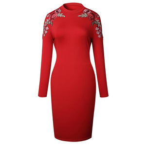 Women's Floral Bodycon Dress #Midi Dress #Bodycon Dress #Red SA-BLL36001-3 Fashion Dresses and Bodycon Dresses by Sexy Affordable Clothing