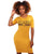 QUEEN Mustard Yellow Graphic Body-Con Dress #Bodycon Dress #Mini Dress #Yellow SA-BLL2100-2 Fashion Dresses and Bodycon Dresses by Sexy Affordable Clothing