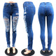Denim Destroyed Ankle Length High Waist Skinny Jeans #Jeans SA-BLL582 Women's Clothes and Jeans by Sexy Affordable Clothing