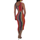 Colorful Stripped Vest and Under-Knee Skirt #Stripe #Two Piece SA-BLL282471 Sexy Clubwear and Skirt Sets by Sexy Affordable Clothing