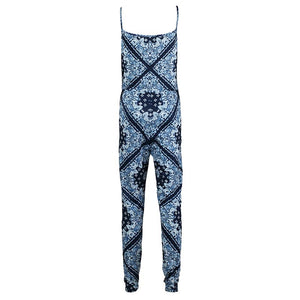 Navy Blue Floral Condole Belt Long Jumpsuit #Jumpsuit #Floral SA-BLL55244 Women's Clothes and Jumpsuits & Rompers by Sexy Affordable Clothing